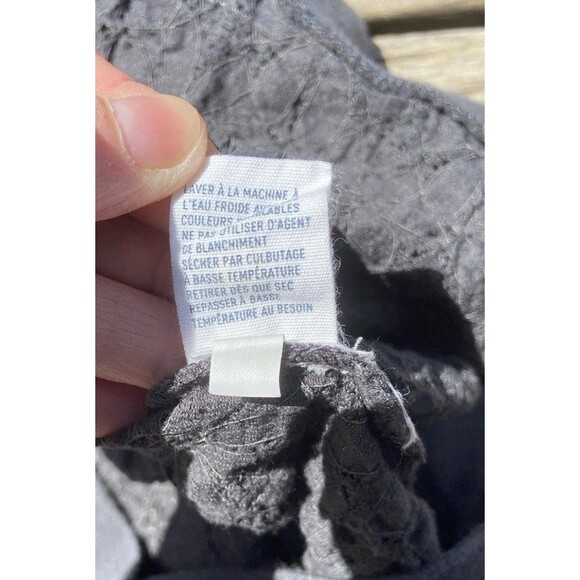 American Eagle Outfitters Lace Shirt Women's Medium Charcoal Grey Y2K Preppy - Picture 5 of 12
